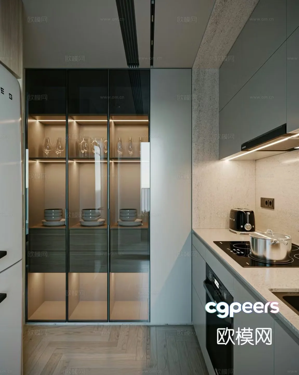 Modern kitchen Minimalist kitchen Open kitchen Minimalist cabinets Kitchen supplies Kitchen accessories 3d model
