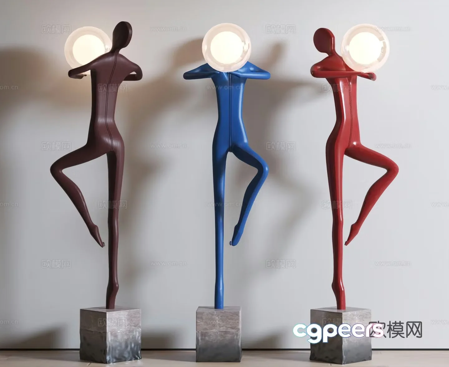 Modern indoor sculpture lamp figure floor lamp 3d model