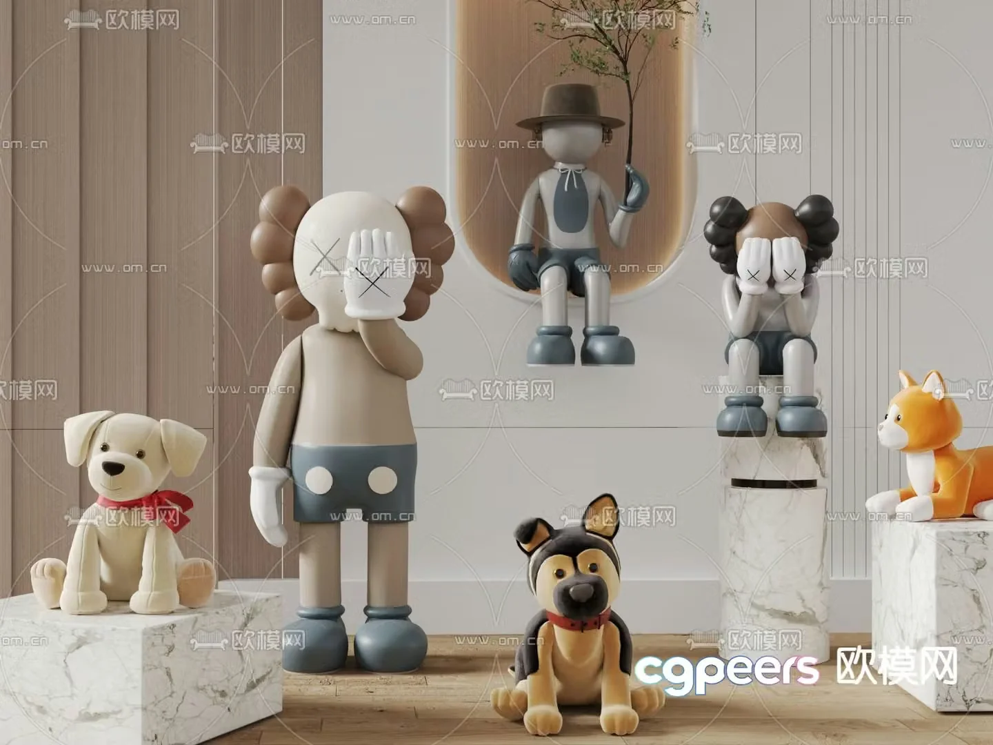 Modern sculpture doll figure 3d model