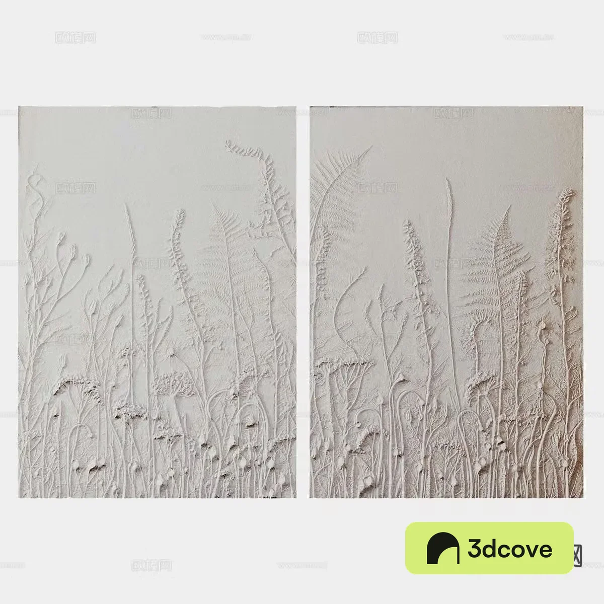 Wabi-sabi style hanging painting 3D model of three-dimensional painting