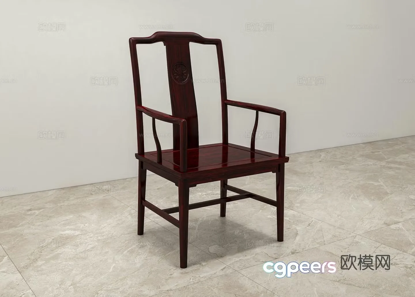 New Chinese dining chair Chinese dining chair Solid wood mahogany 3D model