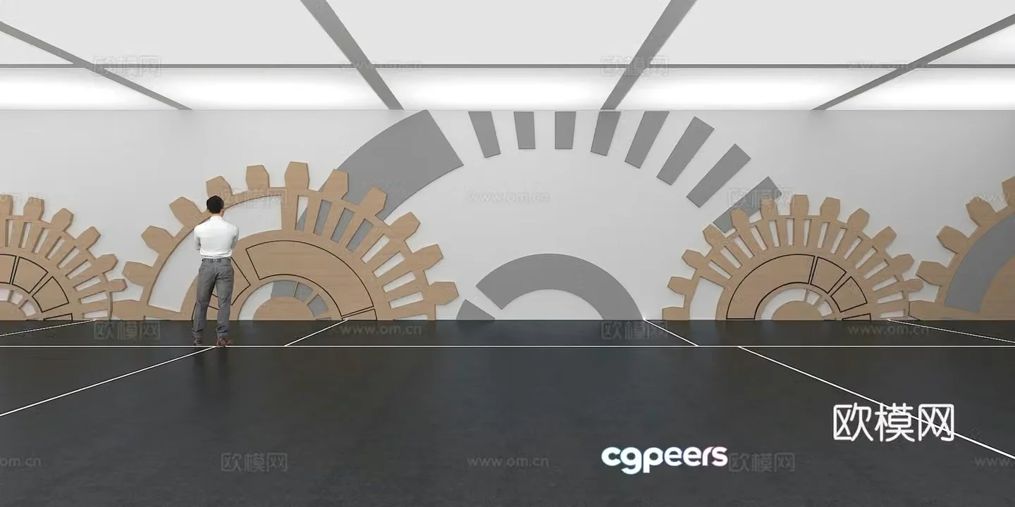Cultural wall Corporate culture wall Display wall Classroom Exhibition hall Campus culture Corridor 3D model