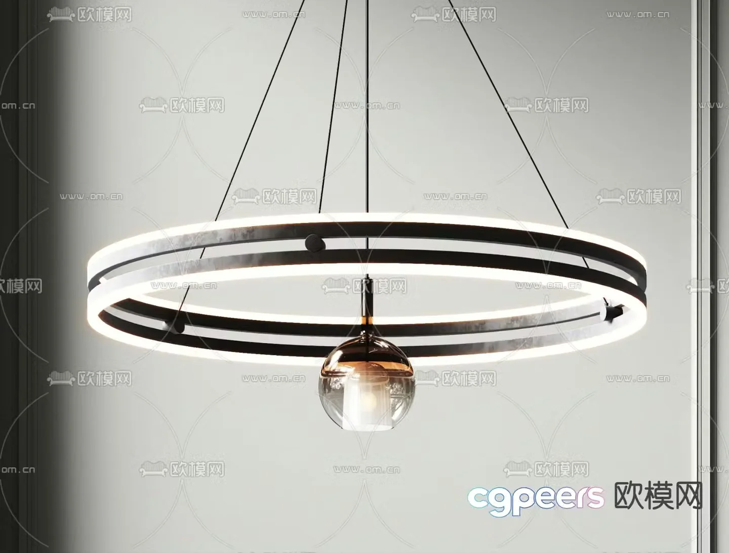 Hall chandelier Ring chandelier 3d model