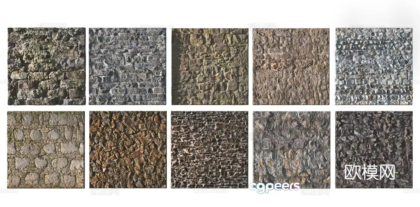 Stone wall retaining wall cultural stone landscape wall slope protection 3d model