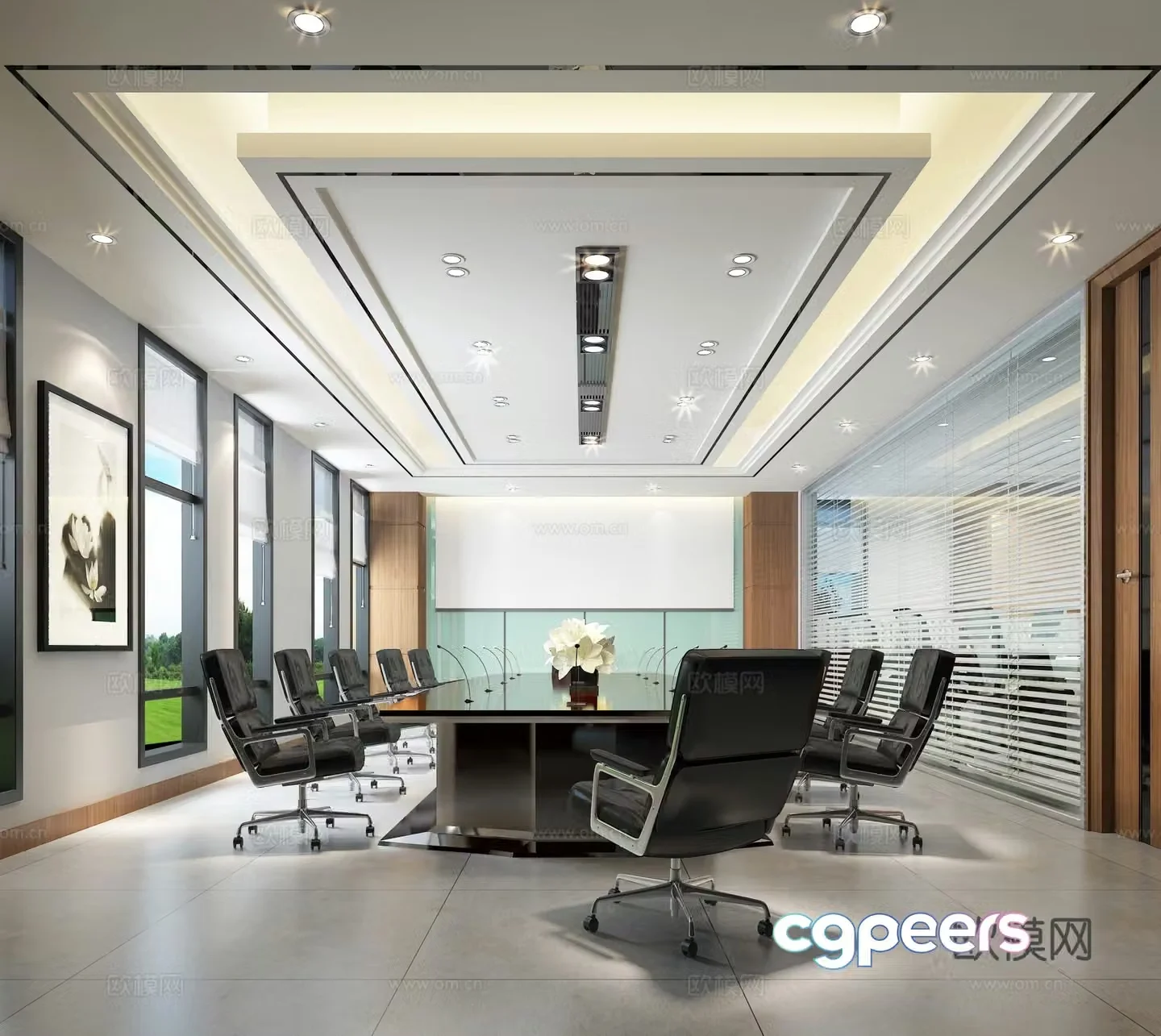 Modern conference room 3d model