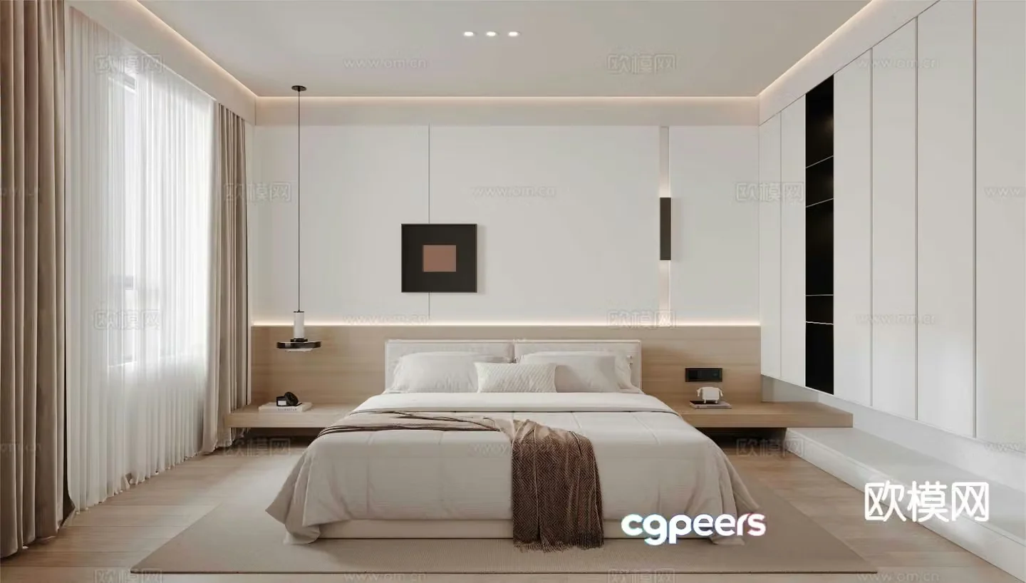 Modern bedroom master bedroom 3d model