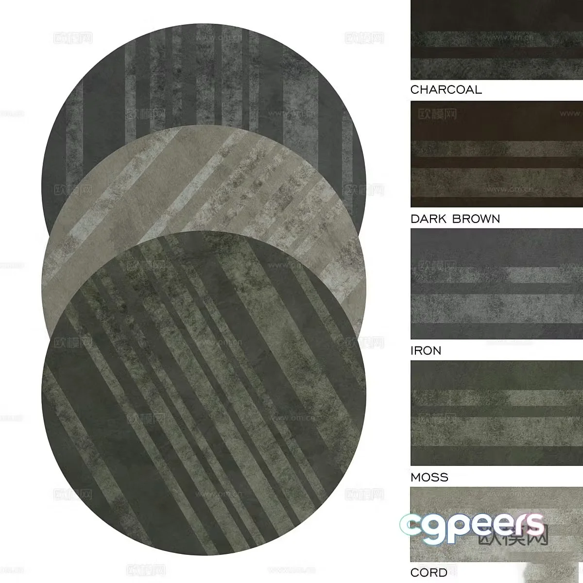 New Chinese round fabric carpet 3D model