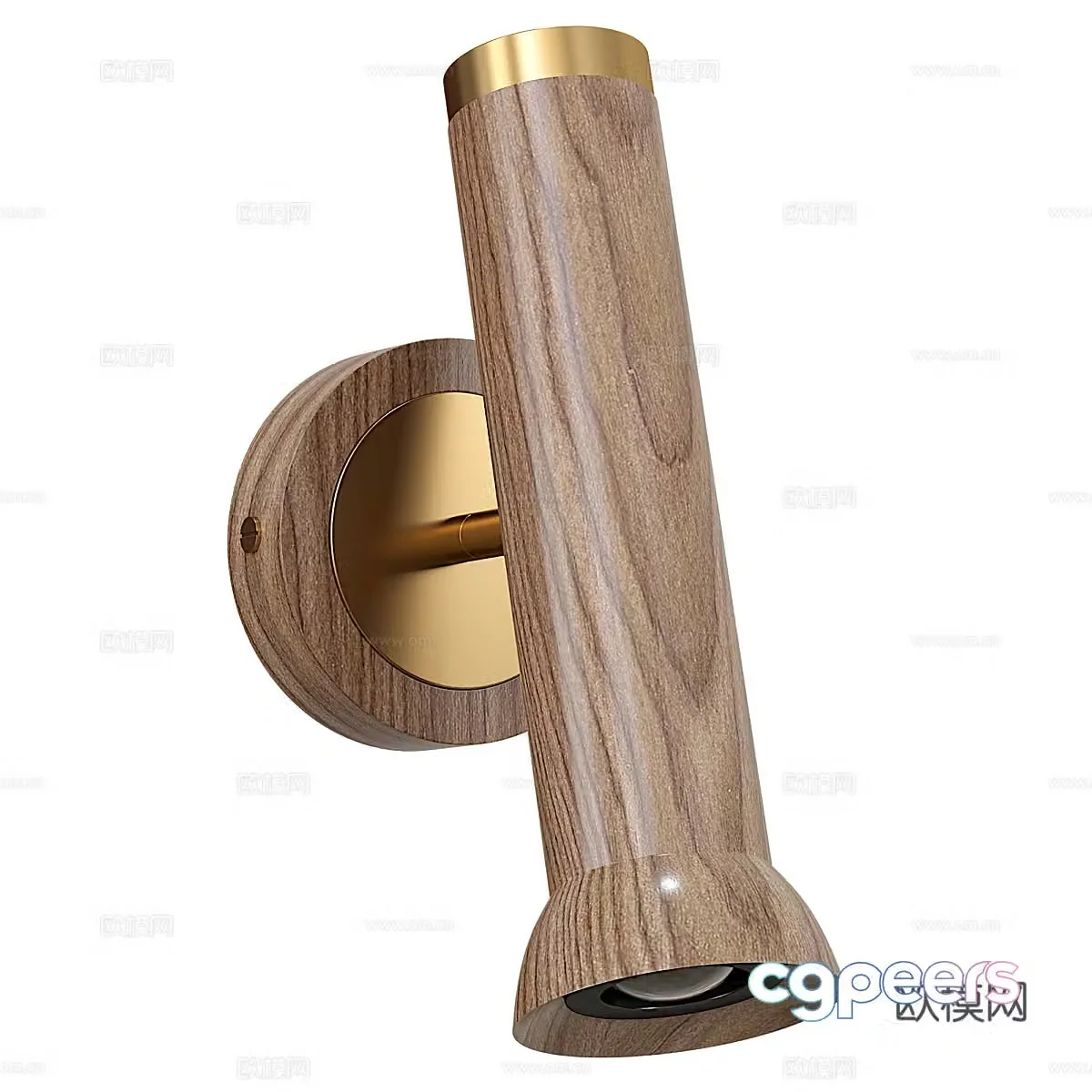 Modern Italian light luxury wooden wall lamp 3D model