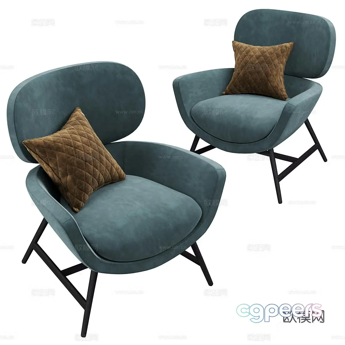 Modern Italian fabric armchair 3d model