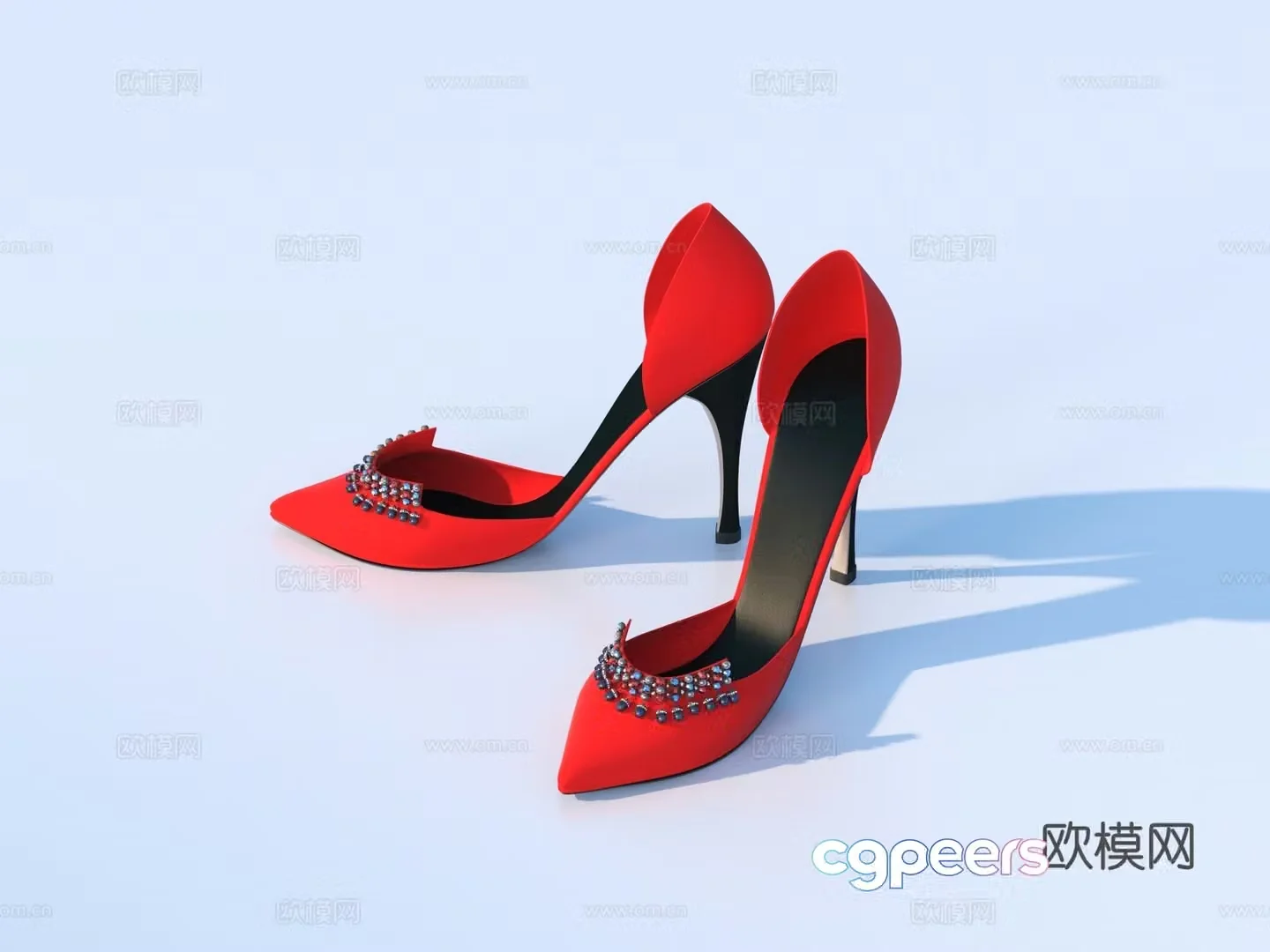 Shoes high heels slim heels women’s shoes 3d model