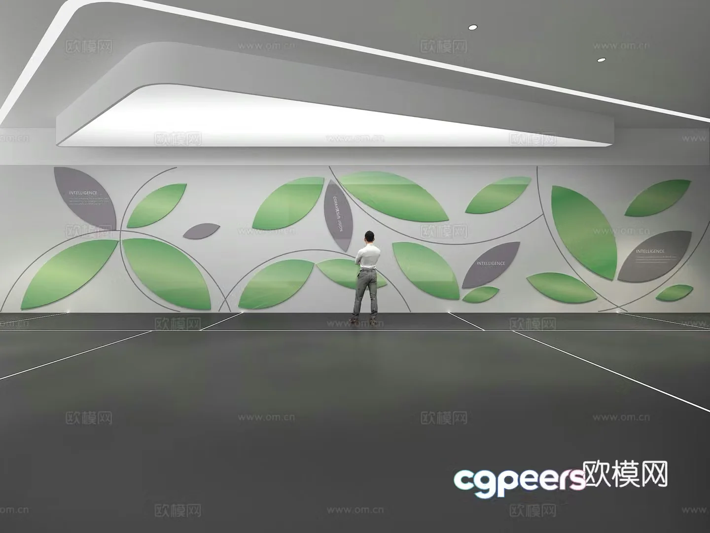 Cultural wall Corporate culture wall Display wall Theme wall Exhibition hall Campus culture Corridor 3D model