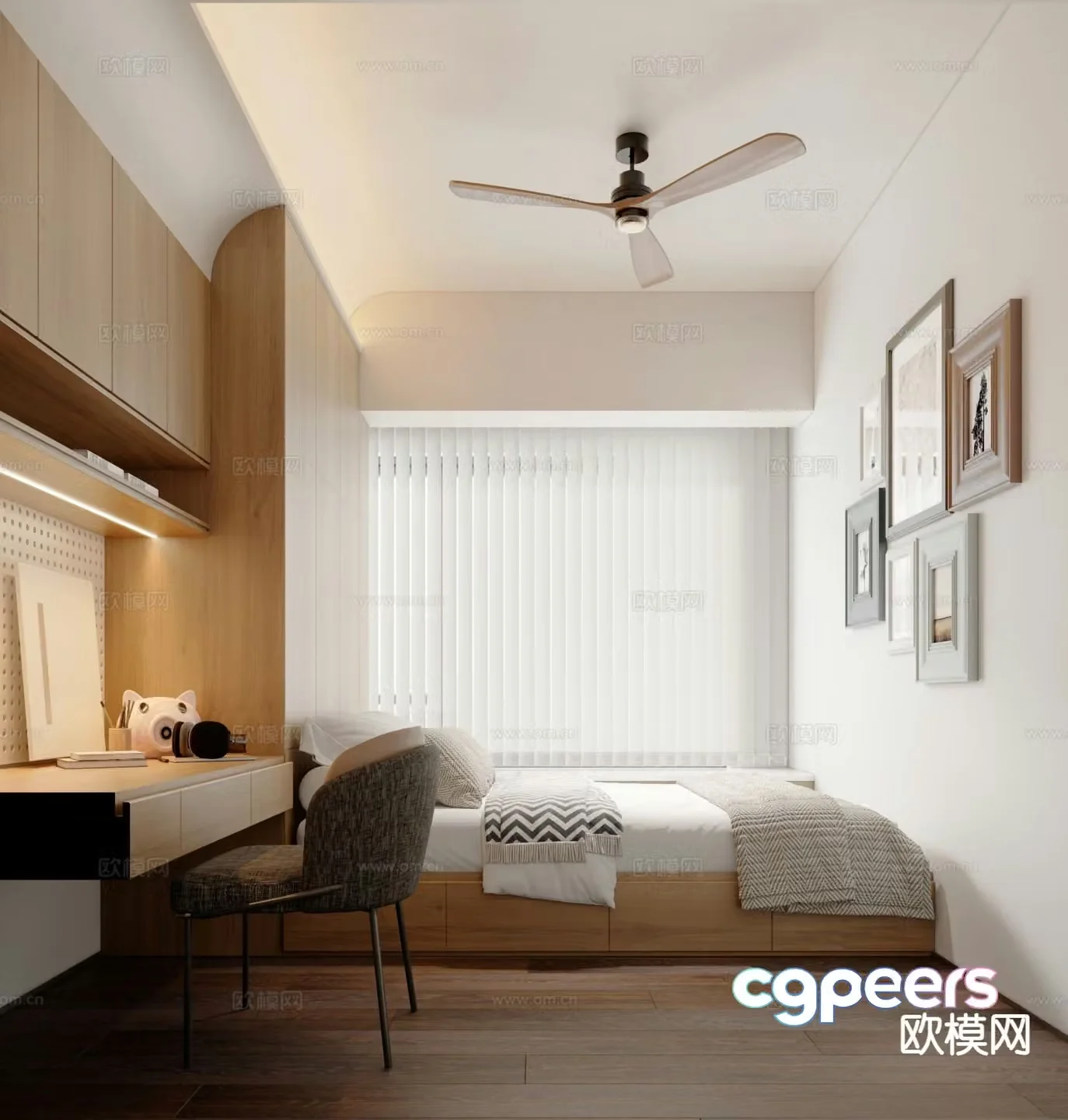 3d model of tatami bedroom and second bedroom