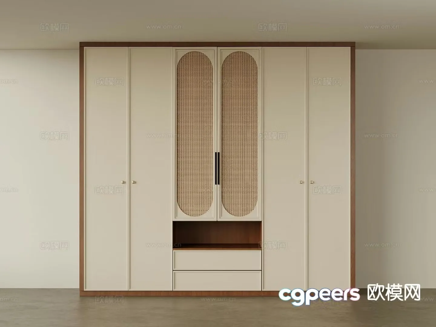Middle-aged wardrobe wardrobe 3d model