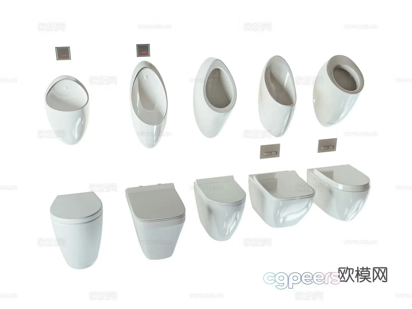 Modern toilet urination 3d model