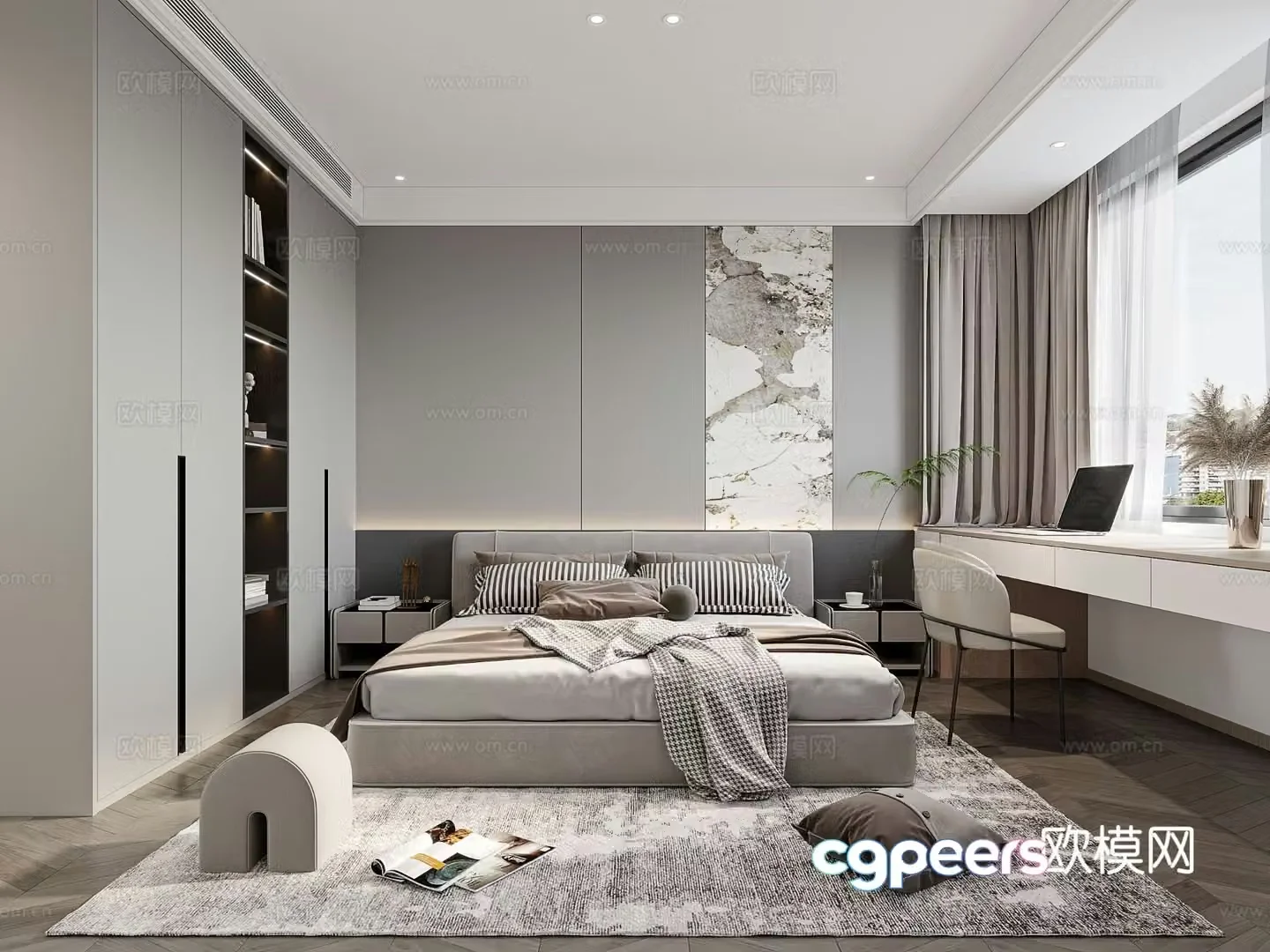 Modern bedroom master bedroom 3d model