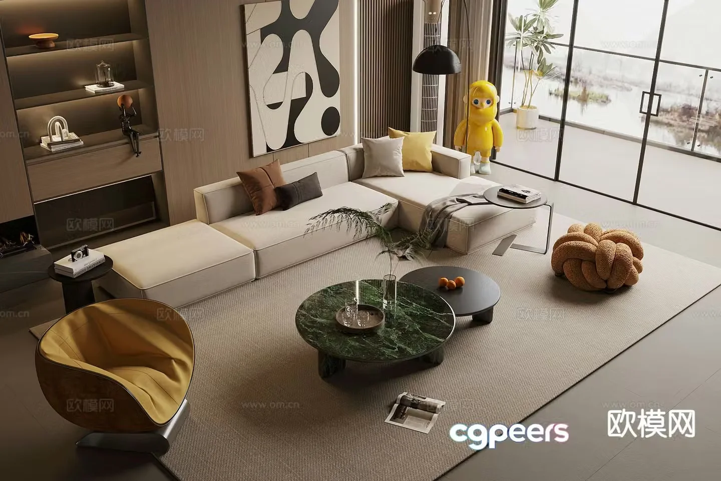 Modern combination sofa 3d model