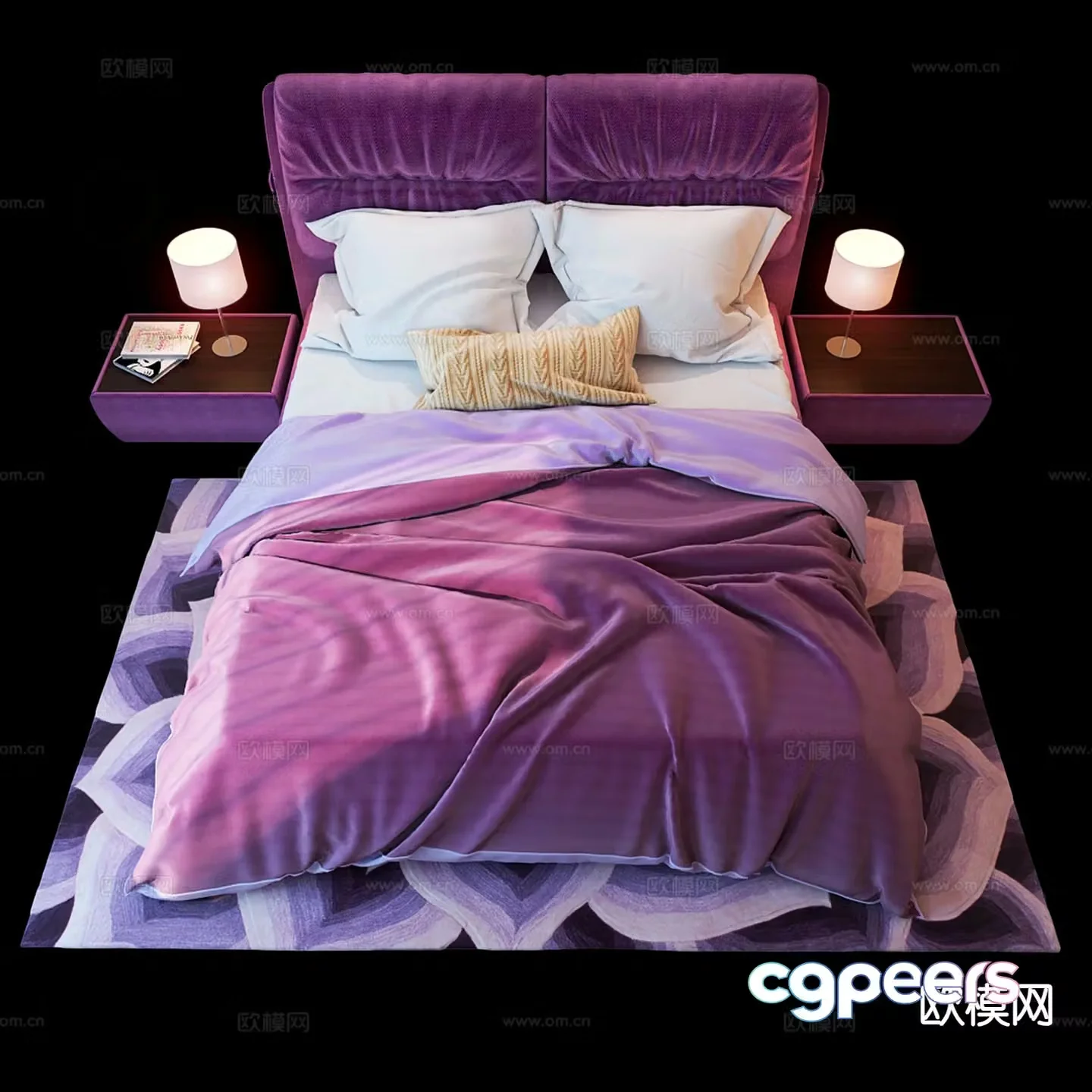Postmodern double bed 3d model