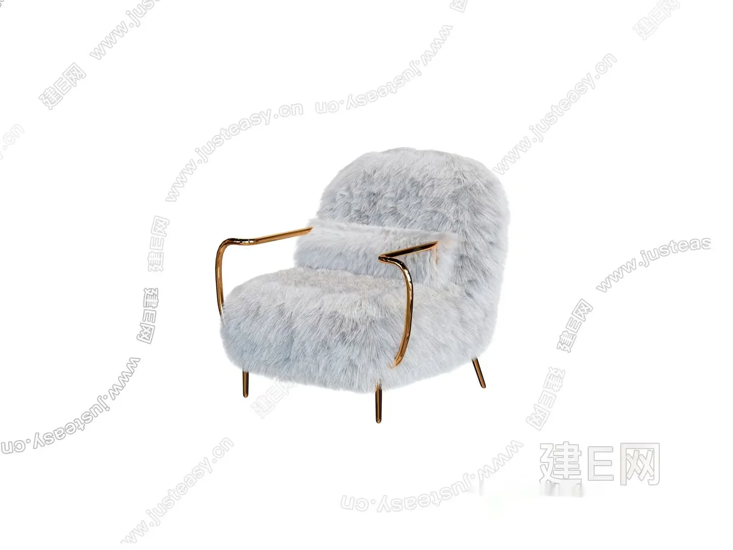 White Fur Chair 3D Model – 6812 – VRAY Render