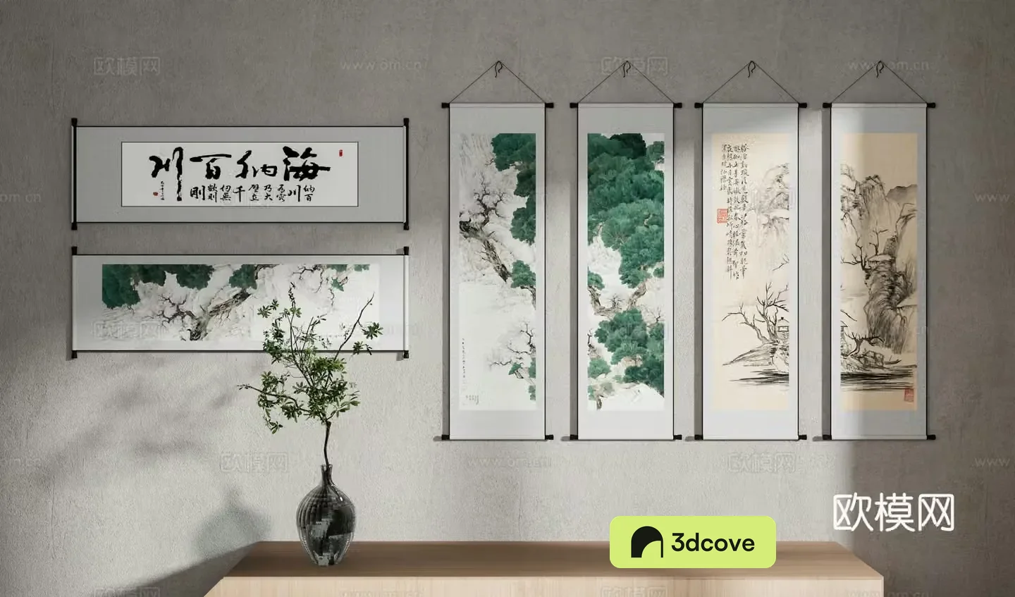New Chinese style hanging painting landscape hanging painting horizontal hanging painting