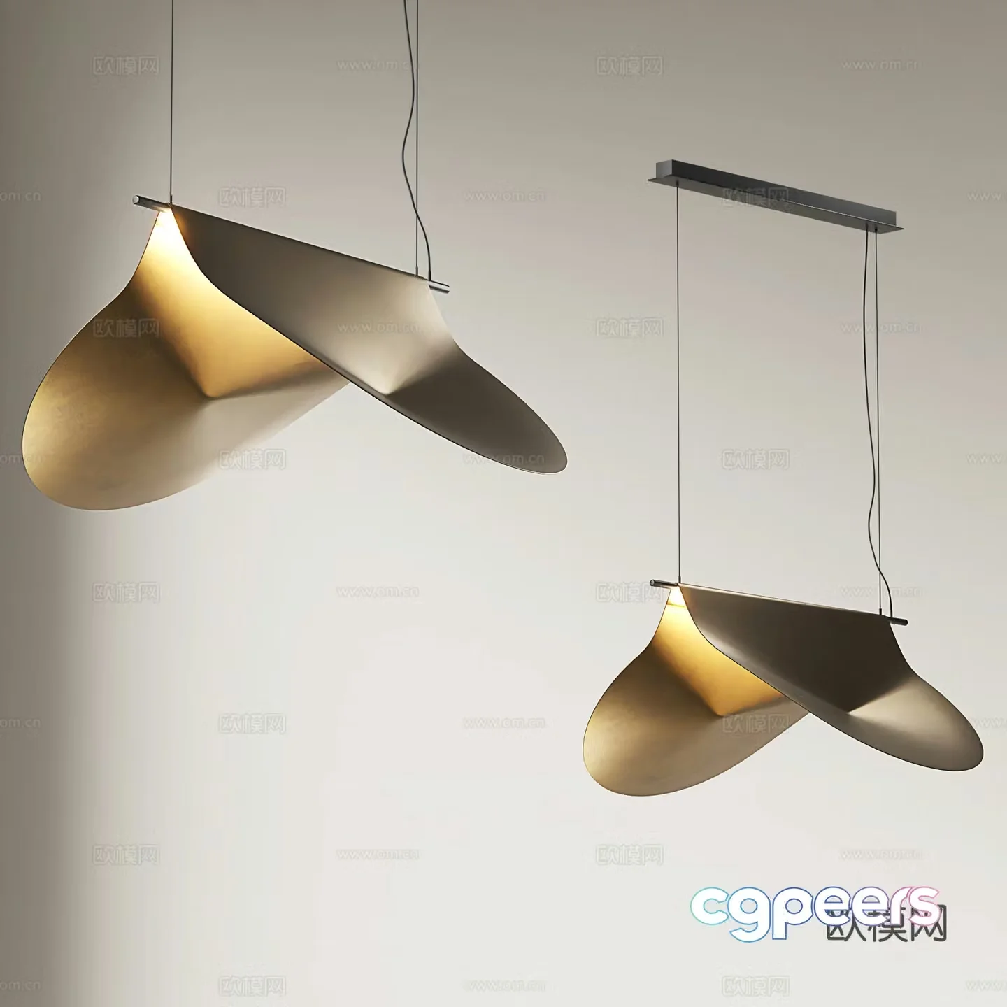 Light luxury chandelier restaurant chandelier 3d model