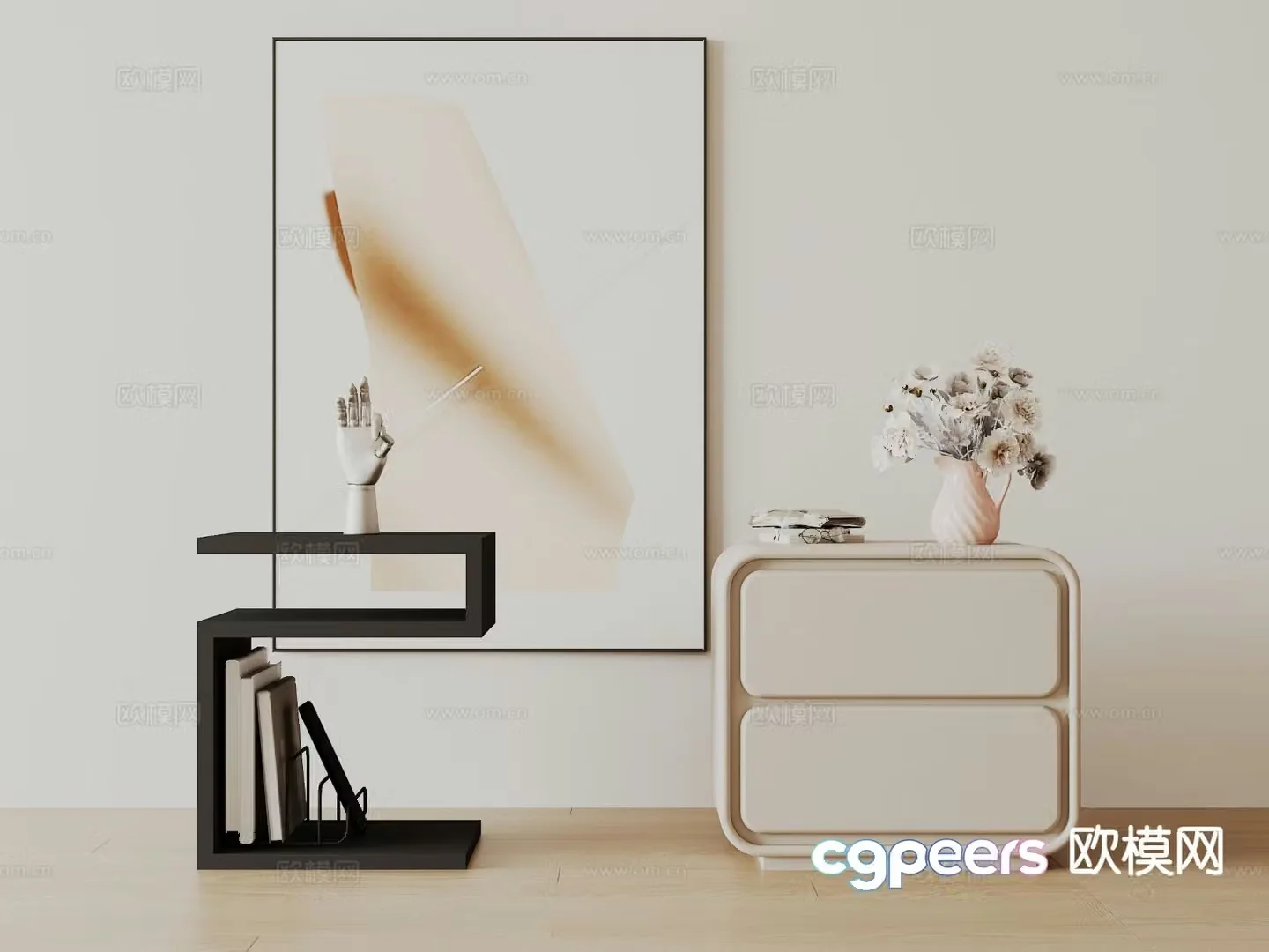 Modern bedside table 3d model