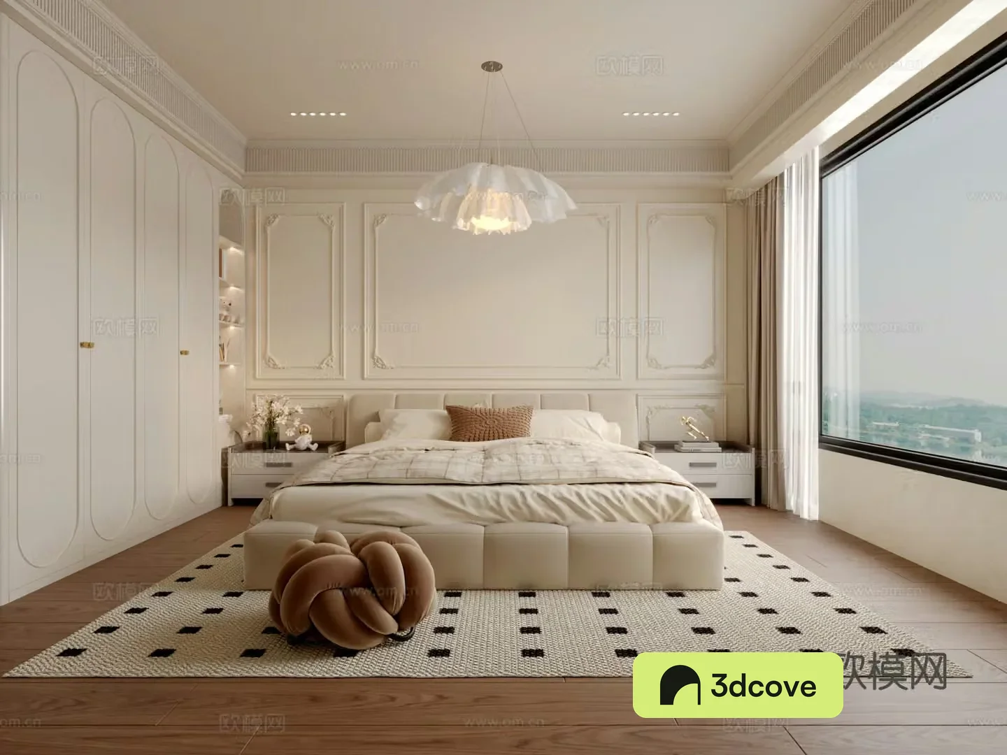 French creamy bedroom