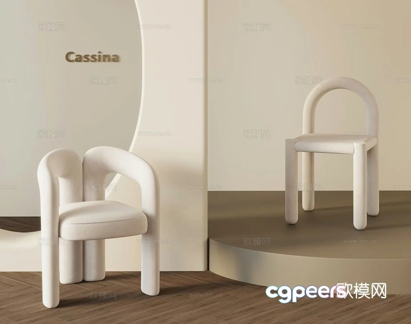 Modern chair dining chair 3d model