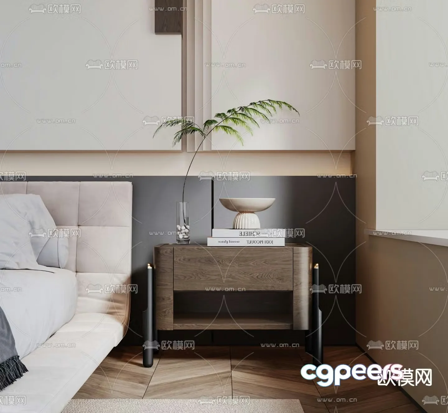 wabi-sabi bedside table 3d model