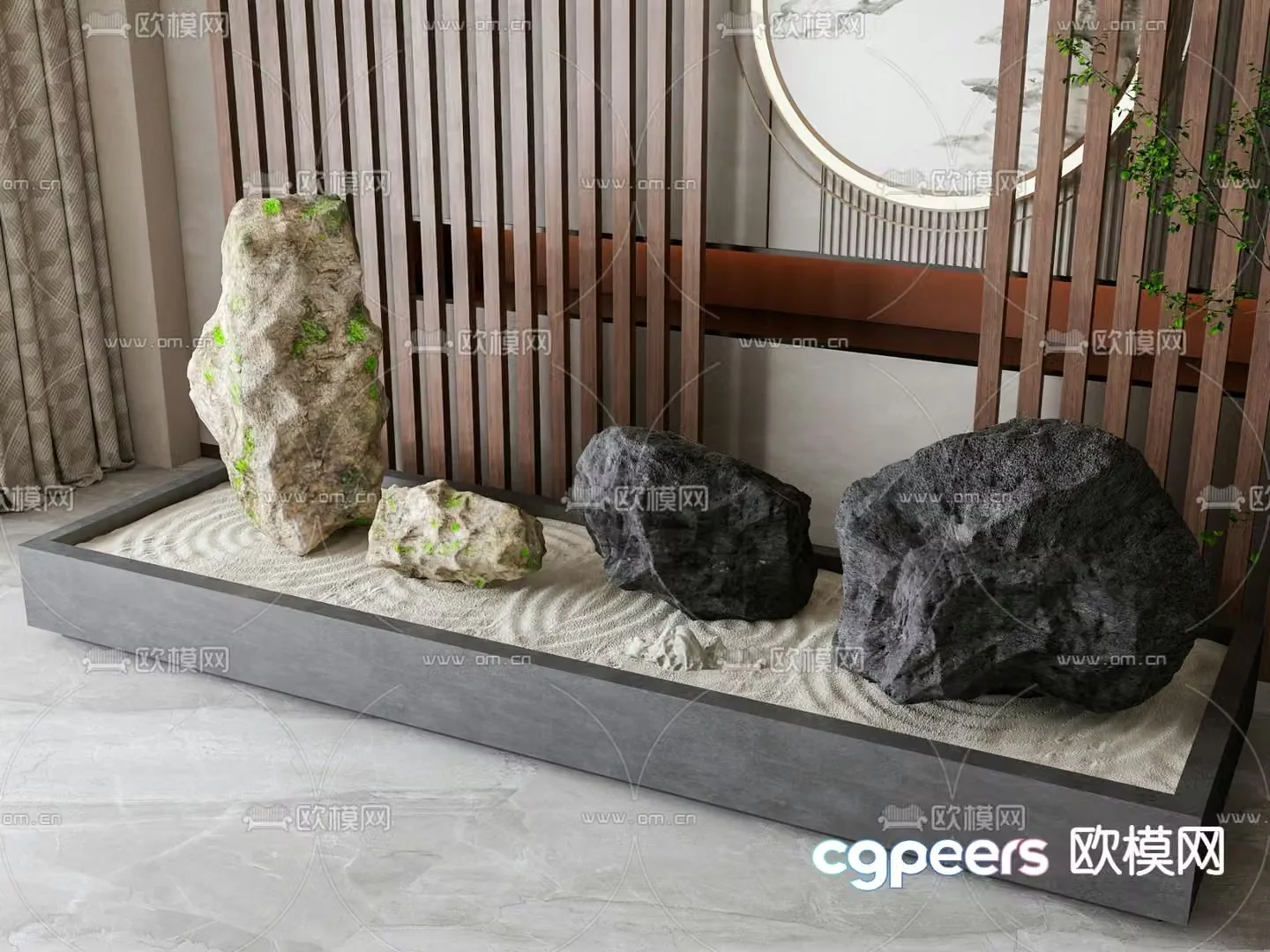 New Chinese style stone landscape stone 3d model