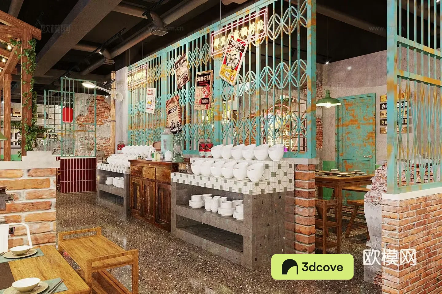 New Chinese hot pot restaurant barbecue restaurant chicken pot restaurant hot pot restaurant table and chairs hot pot restaurant tableware