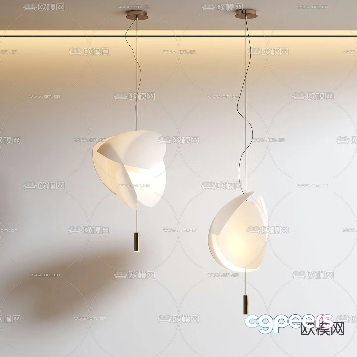 Cream style small chandelier 3d model