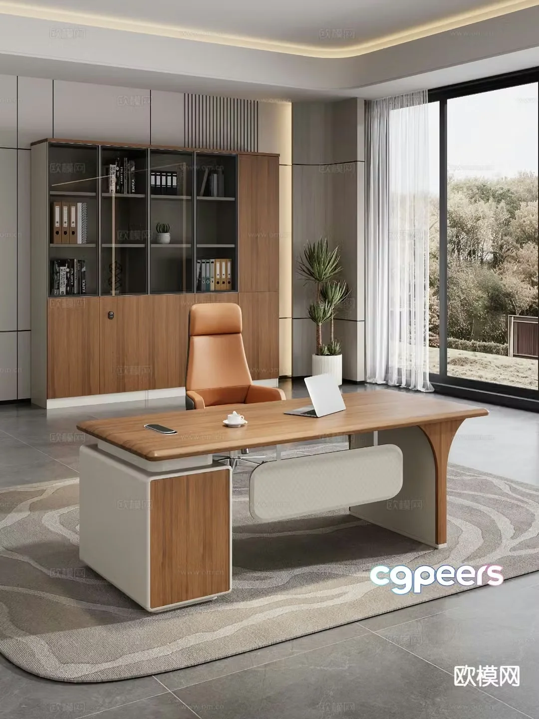 Modern manager desk boss desk executive desk 3d model