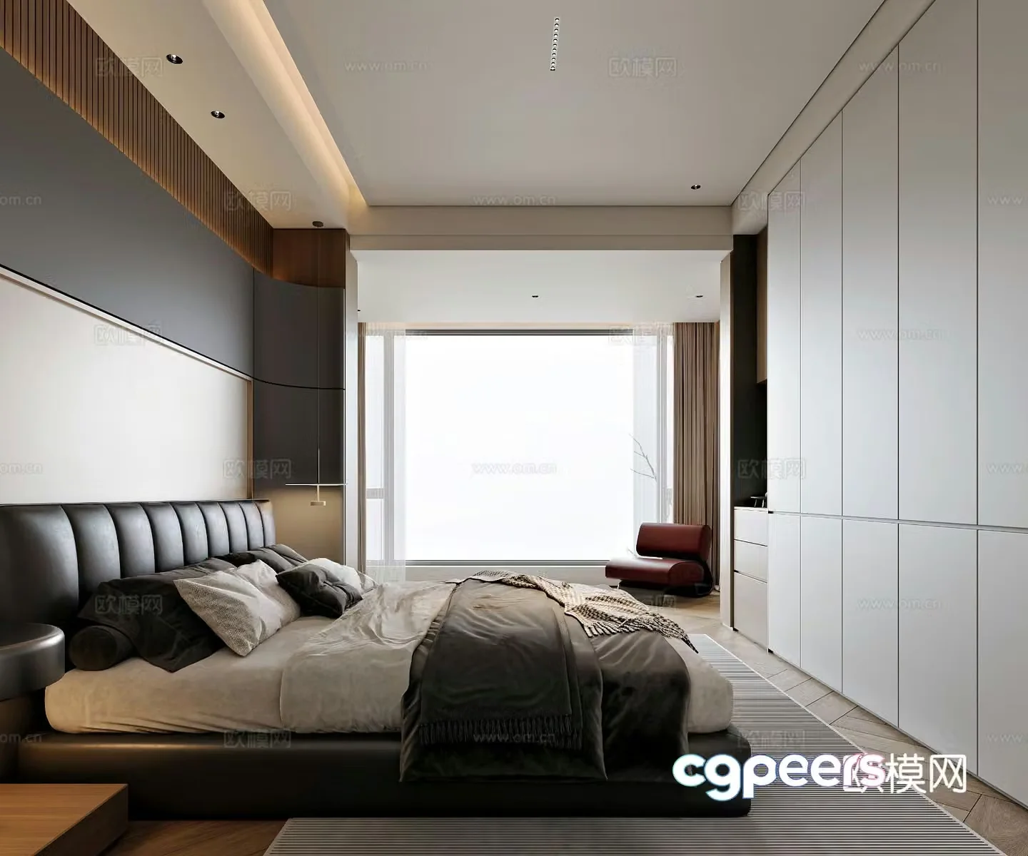 Modern style home bedroom 3d model