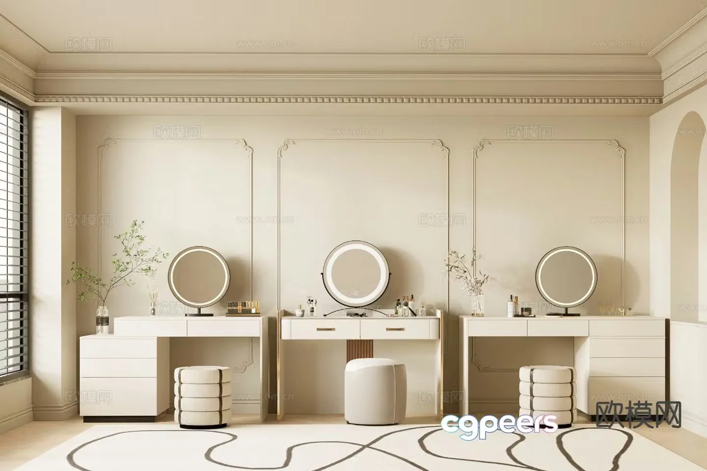 Modern dressing table dressing table 3d model