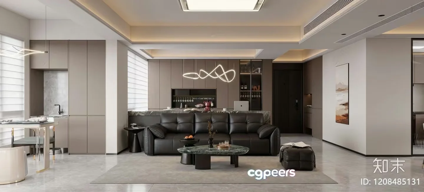 Modern Living Room 3D Model – 460 – VRAY Render
