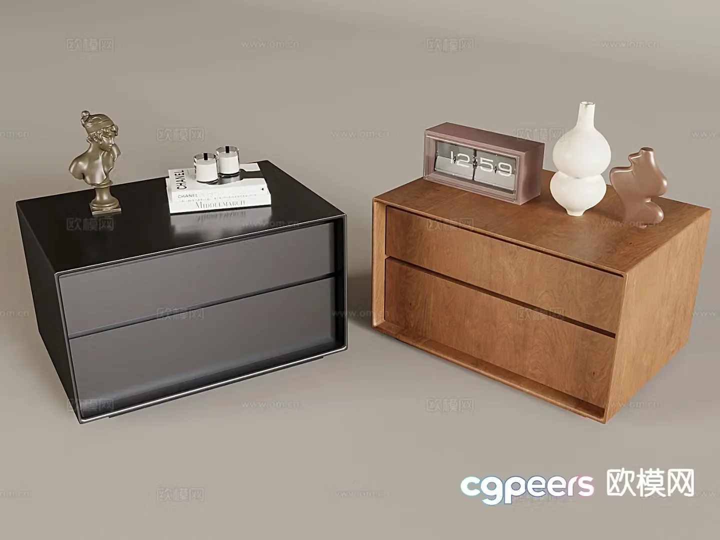Medieval style bedside table 3d model