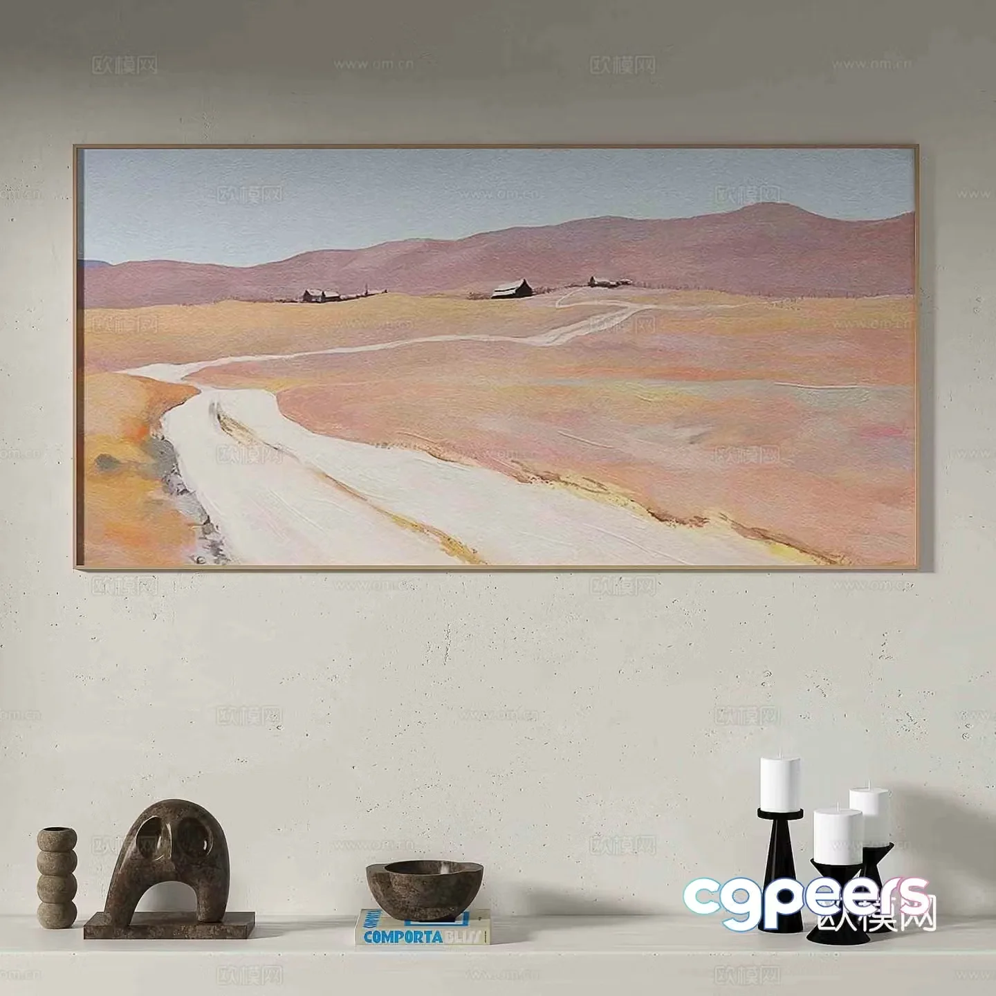 Modern oil painting decorative painting 3d model