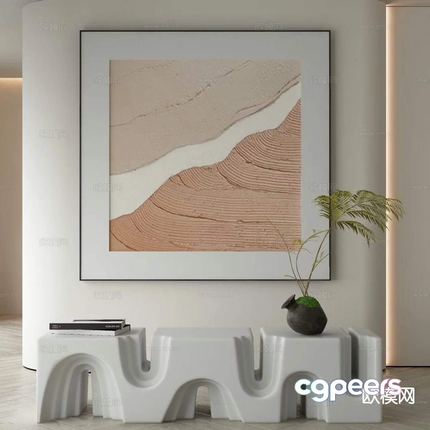 Modern art painting texture painting decorative painting 3d model