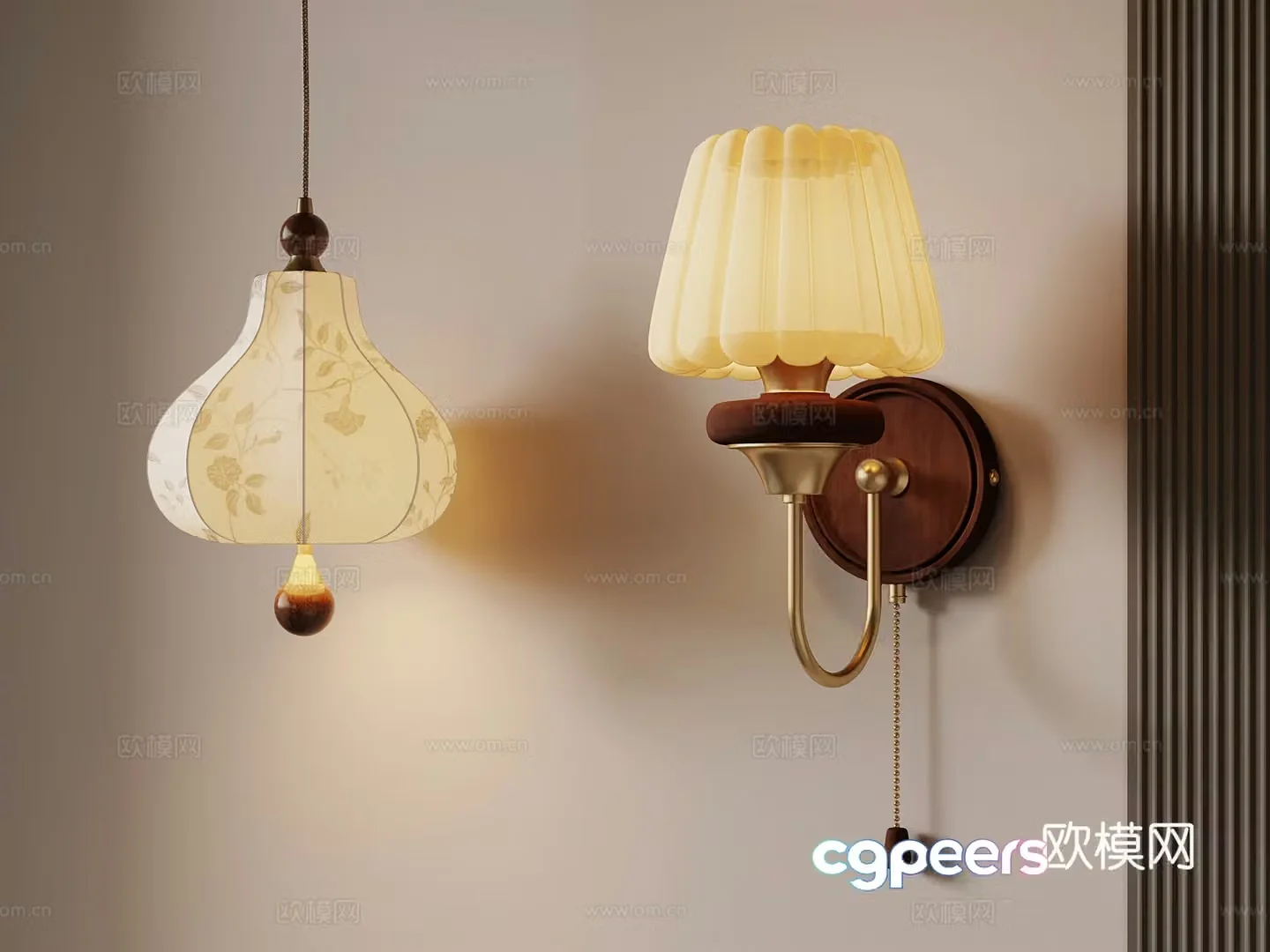 French medieval wall lamp chandelier 3d model