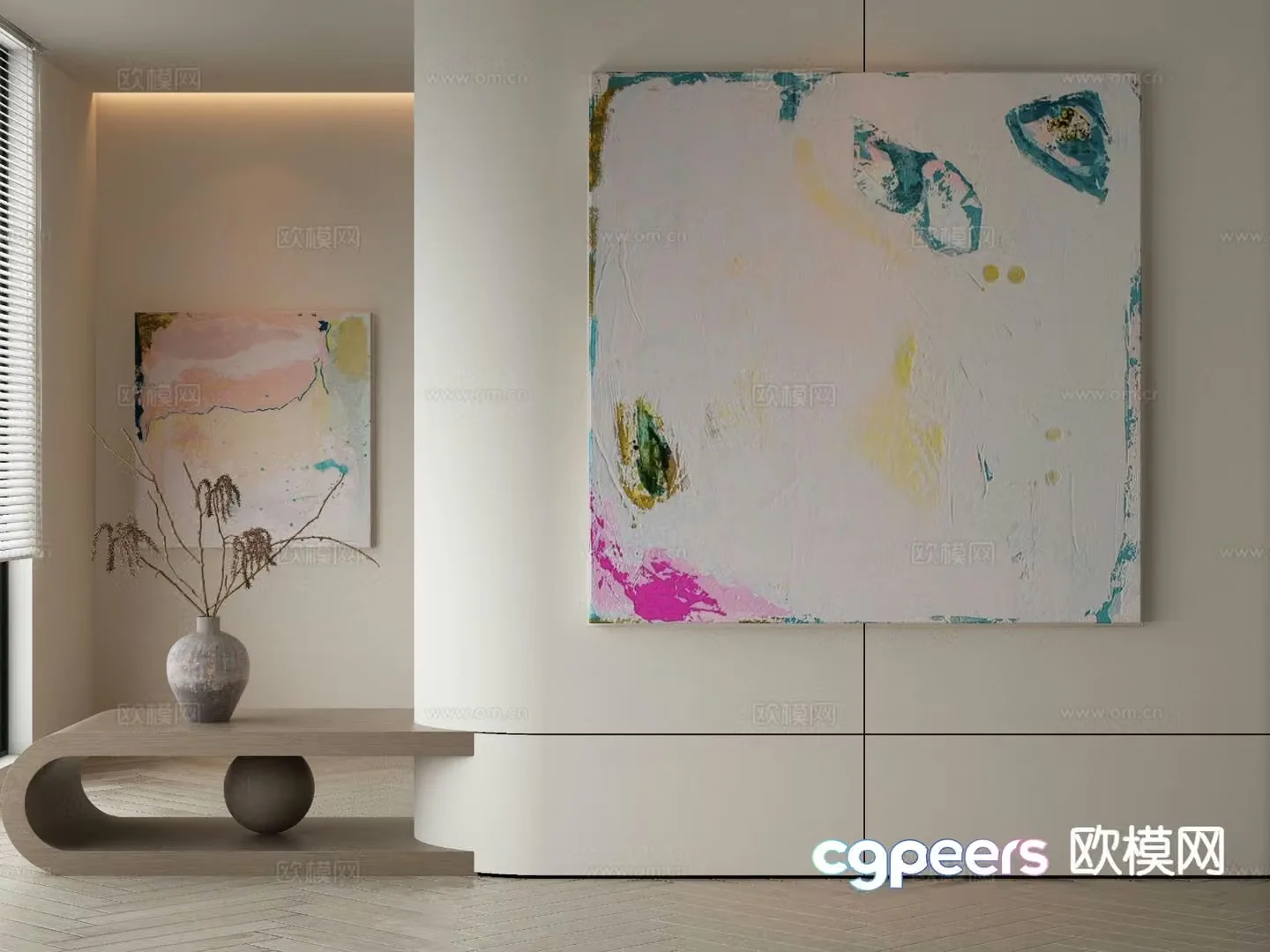 Modern decorative painting abstract painting 3d model