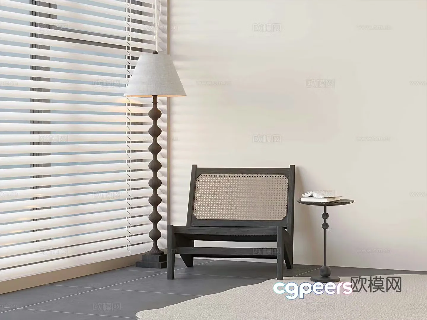 Medieval style leisure chair rattan chair 3d model