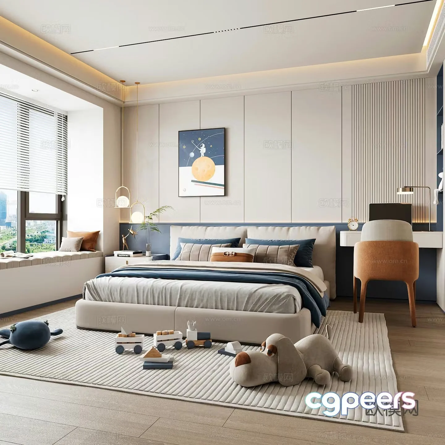 Modern children’s room boy’s room girl’s room 3d model