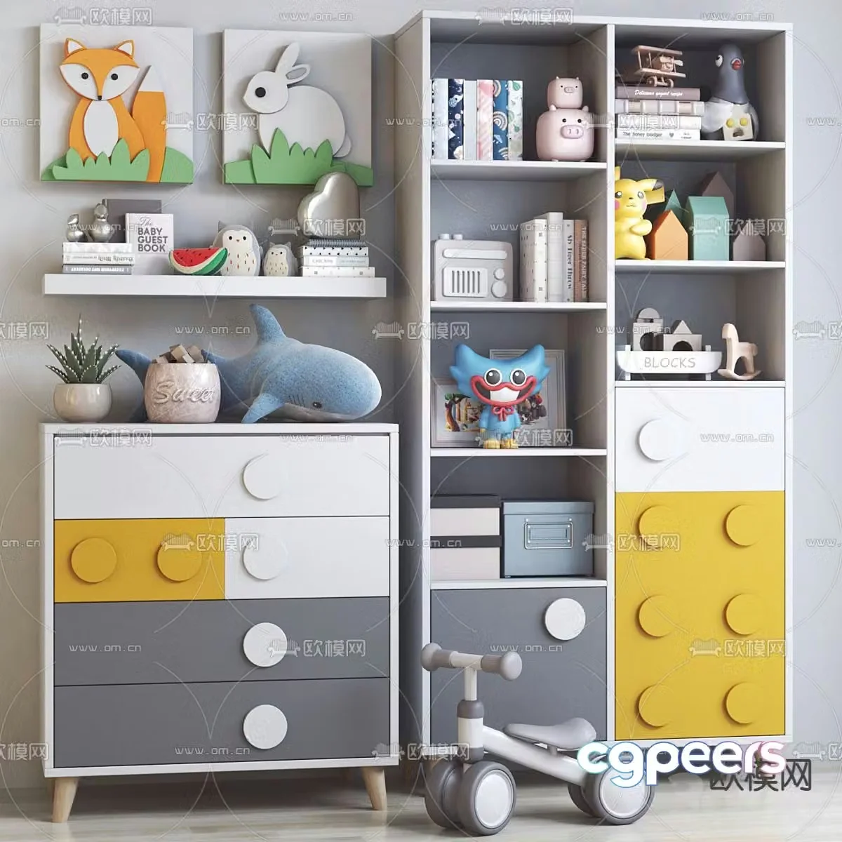 Children’s cabinet toy cabinet storage cabinet 3d model