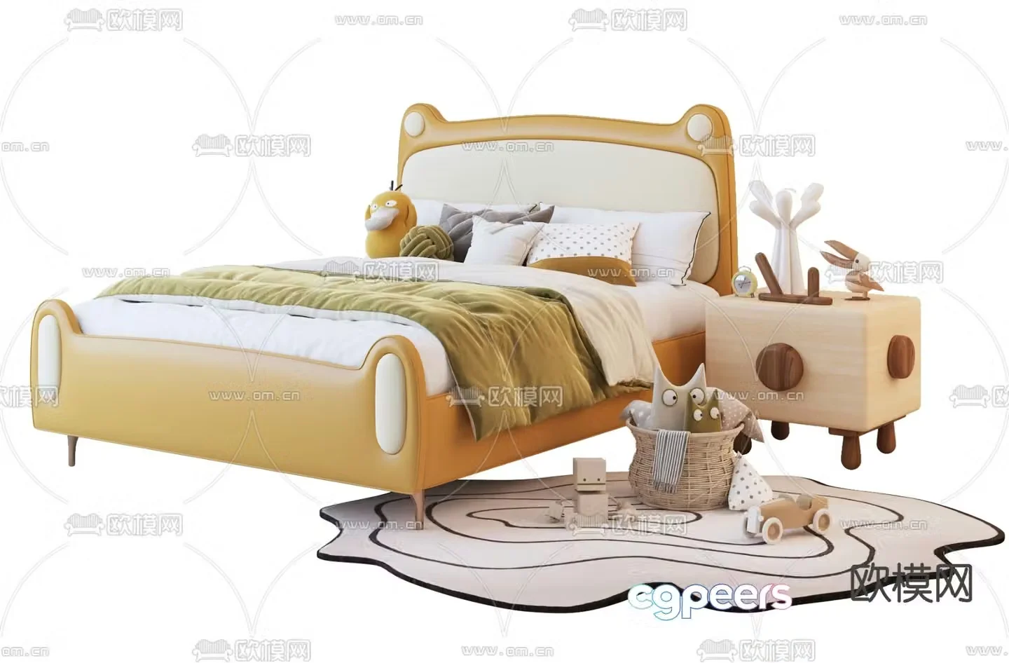 Modern children’s bed 3d model