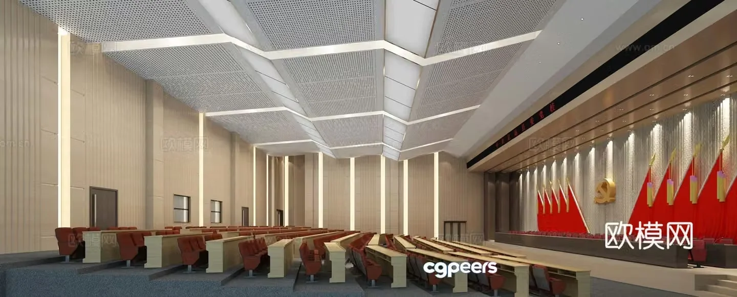 Modern lecture hall conference hall 3d model