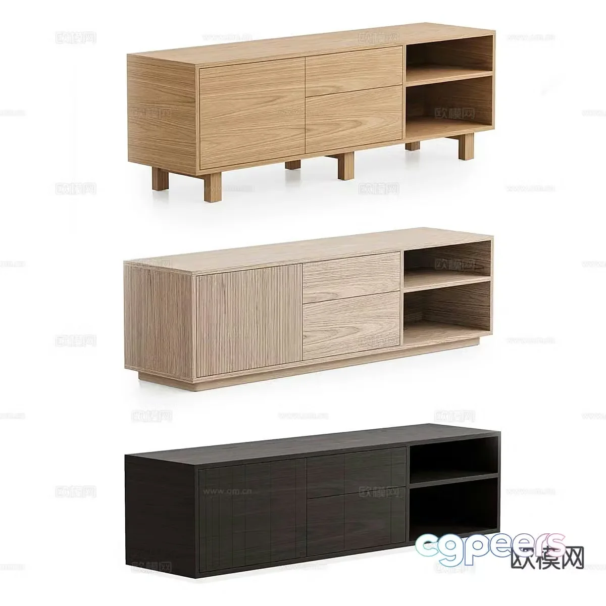 Nordic simple TV cabinet 3D model
