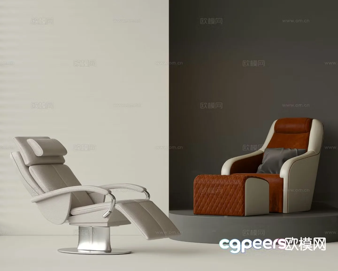 Modern massage chair massage sofa footrest 3d model