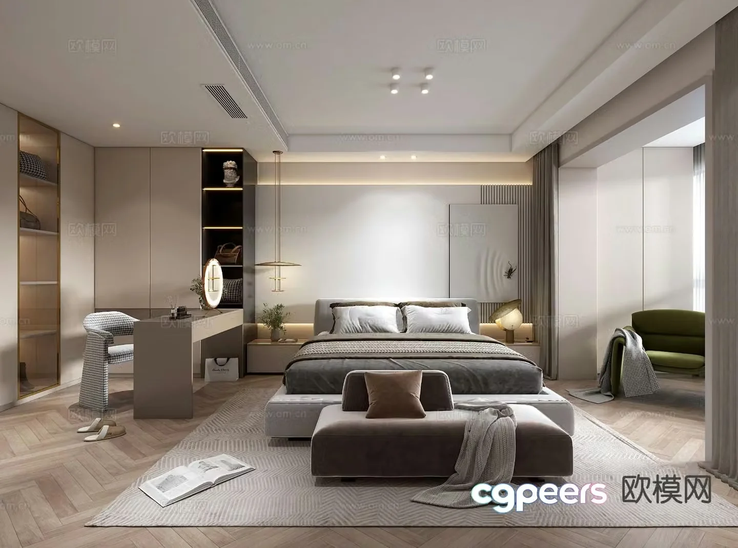 Modern master bedroom bedroom 3d model