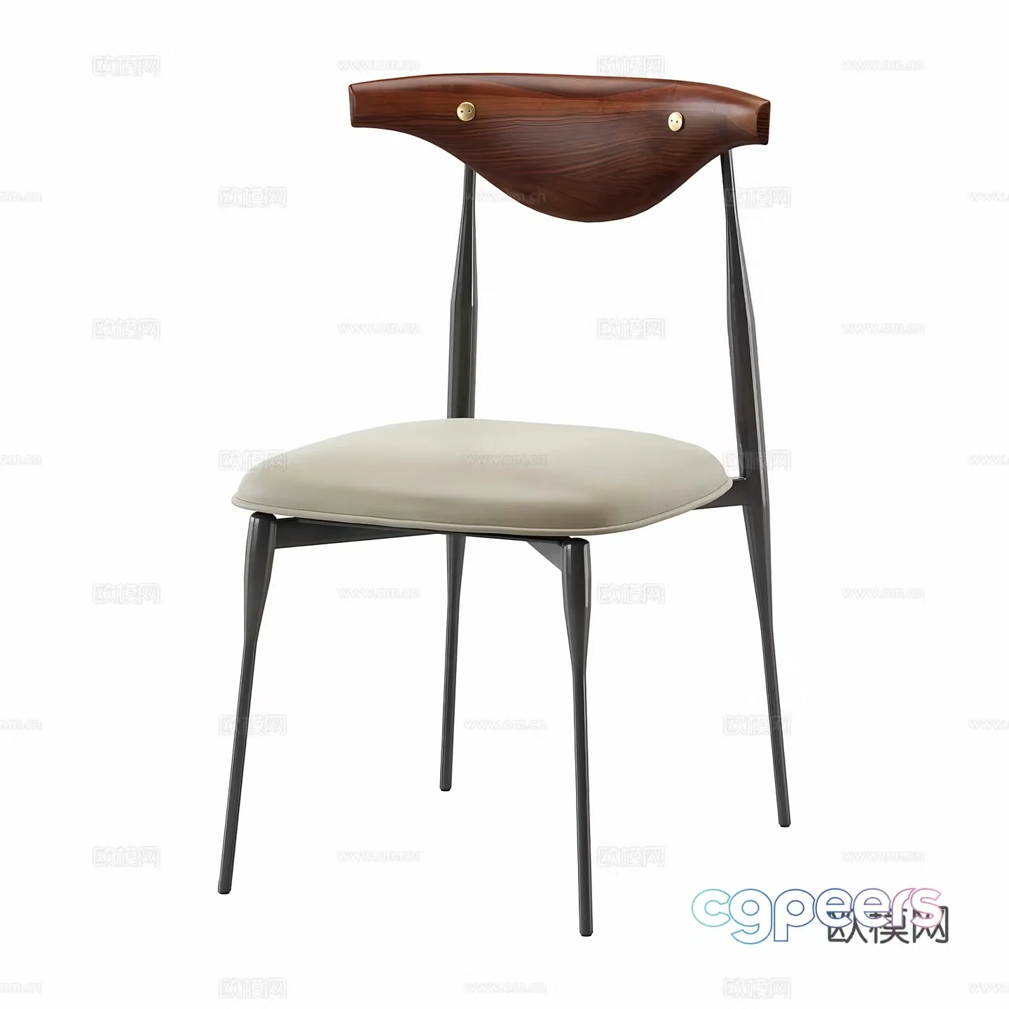 Medieval style single chair chair dining chair 3d model