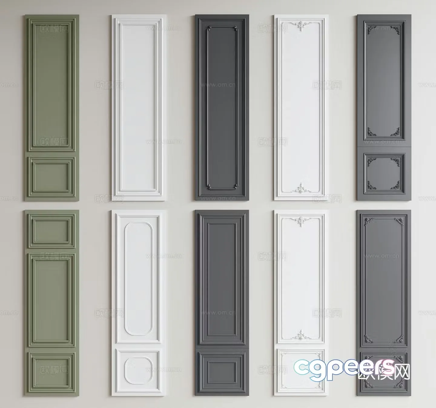 French wainscoting 3d model